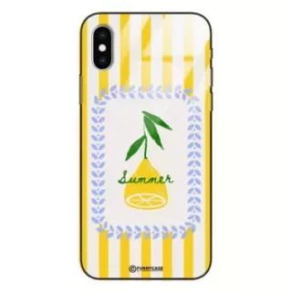 Etui Black Case Glass Dolce Vita do APPLE IPHONE X Cytryna Lato Wakacje Summer Słońce ST_DOC139