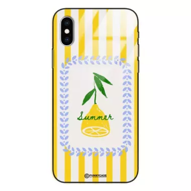 Etui Black Case Glass Dolce Vita do APPLE IPHONE X Cytryna Lato Wakacje Summer Słońce ST_DOC139