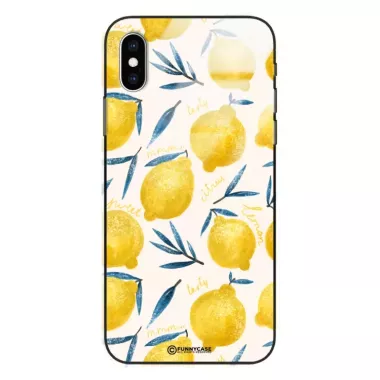 Etui Black Case Glass Dolce Vita do APPLE IPHONE XS Cytryny Lato Owoce Wakacje Słońce ST_DOC145