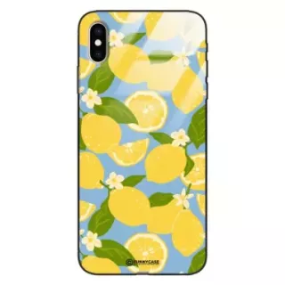Etui Black Case Glass Dolce Vita do APPLE IPHONE XS MAX Cytryny Kwiaty Owoce Lato Natura ST_DOC125