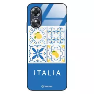 Etui Black Case Glass Dolce Vita do OPPO A17 Włochy Italia Cytryny Kafelki Wakacje ST_DOC132