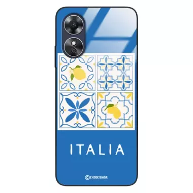 Etui Black Case Glass Dolce Vita do OPPO A17 Włochy Italia Cytryny Kafelki Wakacje ST_DOC132