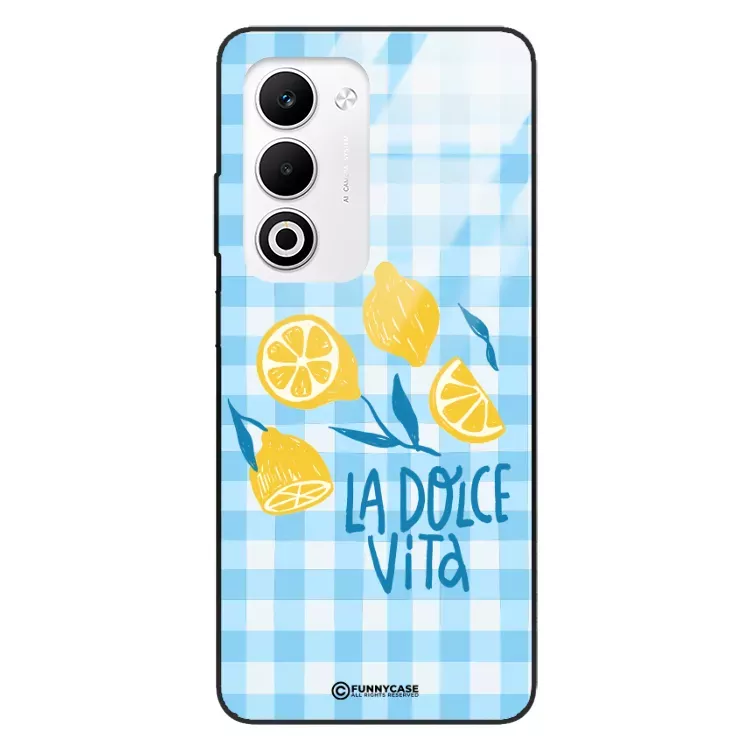 Etui Black Case Glass Dolce Vita do OPPO A5 5G Cytryny Lato Włochy Wakacje Kratka ST_DOC101