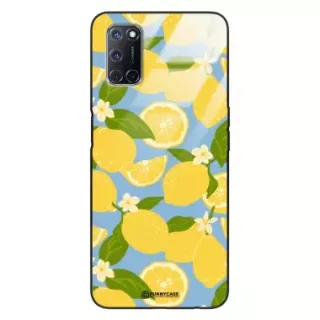 Etui Black Case Glass Dolce Vita do OPPO A52 Cytryny Kwiaty Owoce Lato Natura ST_DOC125