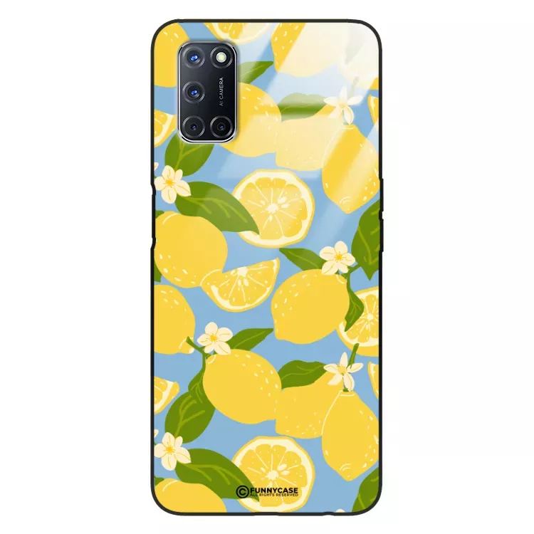 Etui Black Case Glass Dolce Vita do OPPO A52 Cytryny Kwiaty Owoce Lato Natura ST_DOC125