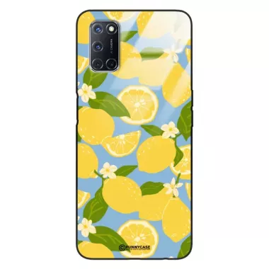 Etui Black Case Glass Dolce Vita do OPPO A52 Cytryny Kwiaty Owoce Lato Natura ST_DOC125