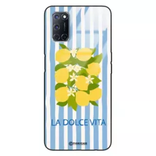 Etui Black Case Glass Dolce Vita do OPPO A72 Cytryny Kwiaty Włochy Lato Wakacje ST_DOC128