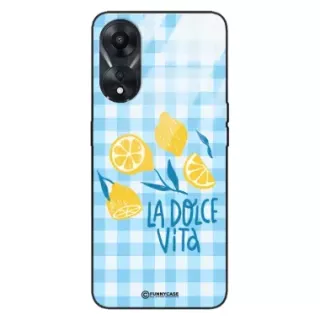 Etui Black Case Glass Dolce Vita do OPPO A78 5G Cytryny Lato Włochy Wakacje Kratka ST_DOC101