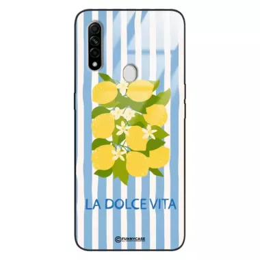 Etui Black Case Glass Dolce Vita do OPPO A31 Cytryny Kwiaty Włochy Lato Wakacje ST_DOC128