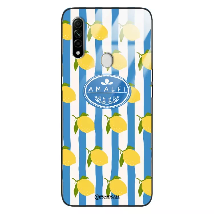 Etui Black Case Glass Dolce Vita do OPPO A31 2020  Amalfi Cytryny Włochy Lato Wakacje ST_DOC131