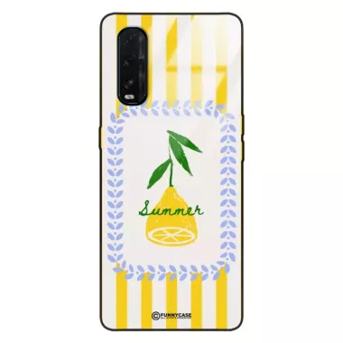 Etui Black Case Glass Dolce Vita do OPPO FIND X2  Cytryna Lato Wakacje Summer Słońce ST_DOC139