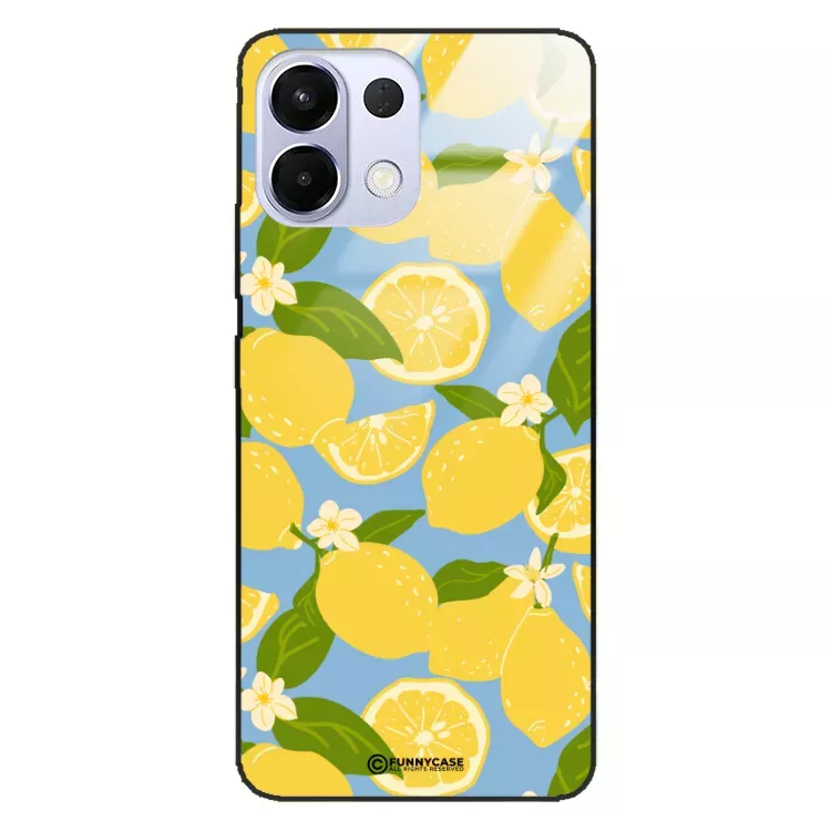 Etui Black Case Glass Dolce Vita do OPPO K12S 5G Cytryny Kwiaty Owoce Lato Natura ST_DOC125