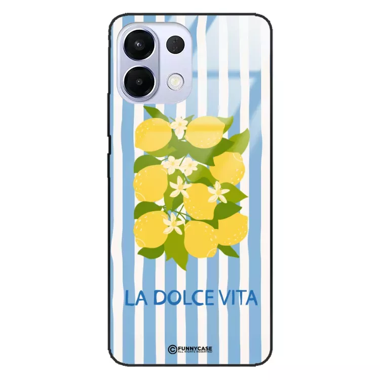 Etui Black Case Glass Dolce Vita do OPPO K13 5G Cytryny Kwiaty Włochy Lato Wakacje ST_DOC128