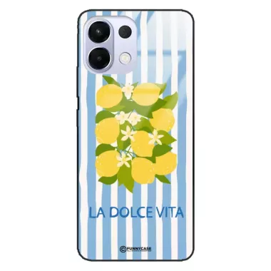 Etui Black Case Glass Dolce Vita do OPPO K13 5G Cytryny Kwiaty Włochy Lato Wakacje ST_DOC128