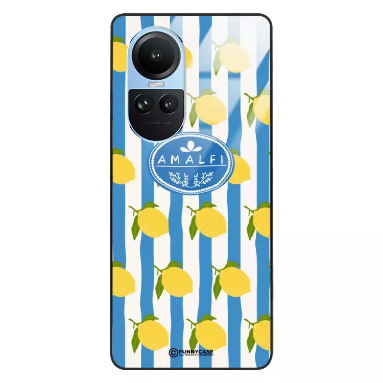 Etui Black Case Glass Dolce Vita do OPPO RENO 10 Amalfi Cytryny Włochy Lato Wakacje ST_DOC131