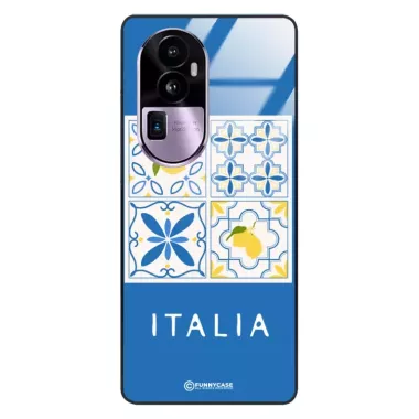 Etui Black Case Glass Dolce Vita do OPPO RENO 10 PRO PLUS Włochy Italia Cytryny Kafelki Wakacje ST_DOC132