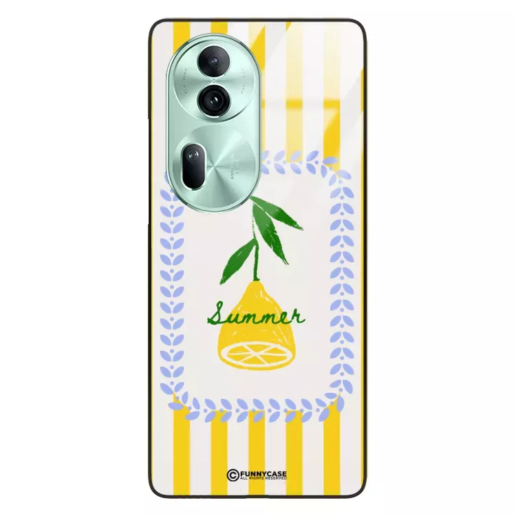 Etui Black Case Glass Dolce Vita do OPPO RENO 11 5G Cytryna Lato Wakacje Summer Słońce ST_DOC139