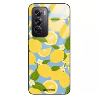 Etui Black Case Glass Dolce Vita do OPPO RENO 12 PRO 5G Cytryny Kwiaty Owoce Lato Natura ST_DOC125