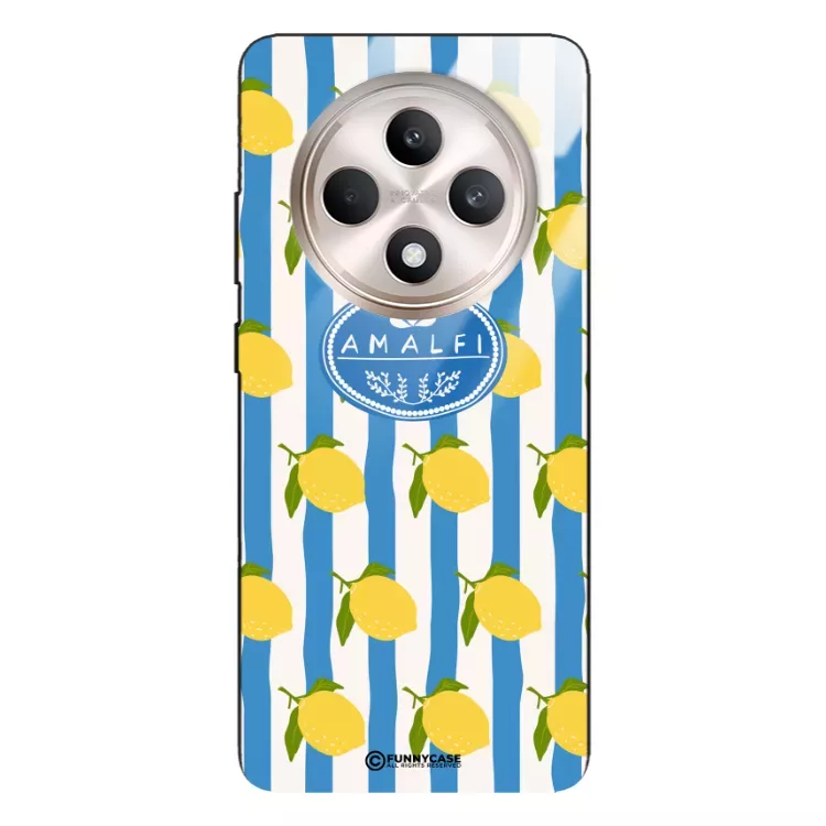 Etui Black Case Glass Dolce Vita do OPPO RENO 12F 5G Amalfi Cytryny Włochy Lato Wakacje ST_DOC131
