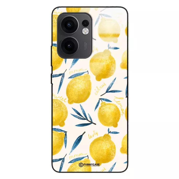 Etui Black Case Glass Dolce Vita do OPPO RENO 13F 4G Cytryny Lato Owoce Wakacje Słońce ST_DOC145