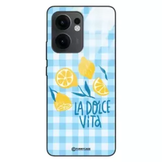 Etui Black Case Glass Dolce Vita do OPPO RENO 13F 5G Cytryny Lato Włochy Wakacje Kratka ST_DOC101