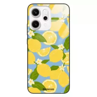 Etui Black Case Glass Dolce Vita do OPPO RENO 14 5G Cytryny Kwiaty Owoce Lato Natura ST_DOC125