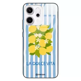 Etui Black Case Glass Dolce Vita do OPPO RENO 14 PRO 5G Cytryny Kwiaty Włochy Lato Wakacje ST_DOC128