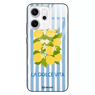 Etui Black Case Glass Dolce Vita do OPPO RENO 14 PRO 5G Cytryny Kwiaty Włochy Lato Wakacje ST_DOC128