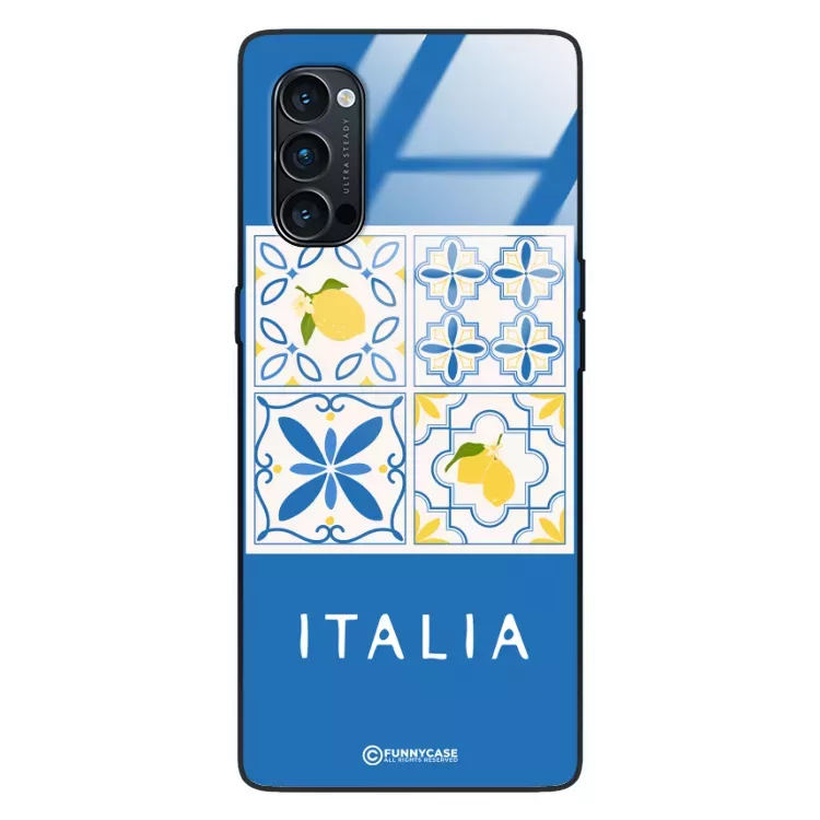 Etui Black Case Glass Dolce Vita do OPPO RENO 4 PRO  Włochy Italia Cytryny Kafelki Wakacje ST_DOC132