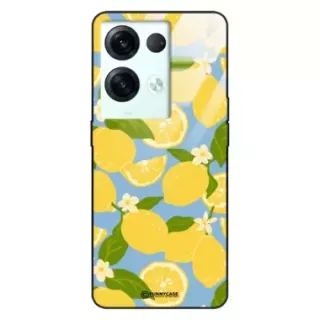 Etui Black Case Glass Dolce Vita do OPPO RENO 8 Cytryny Kwiaty Owoce Lato Natura ST_DOC125