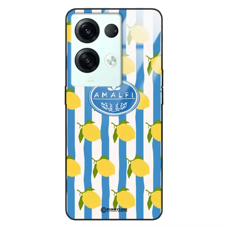 Etui Black Case Glass Dolce Vita do OPPO RENO 8 PRO Amalfi Cytryny Włochy Lato Wakacje ST_DOC131