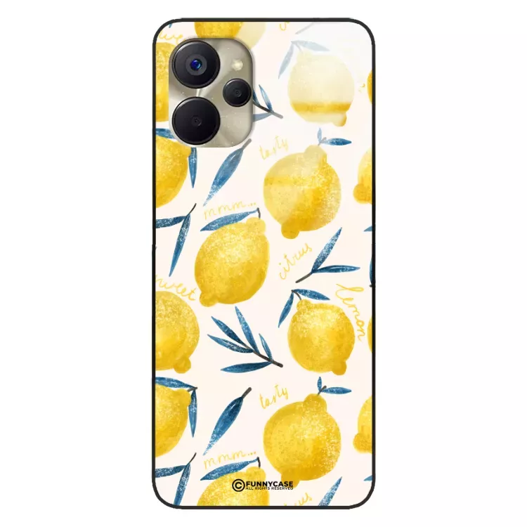 Etui Black Case Glass Dolce Vita do REALME 10 5G Cytryny Lato Owoce Wakacje Słońce ST_DOC145