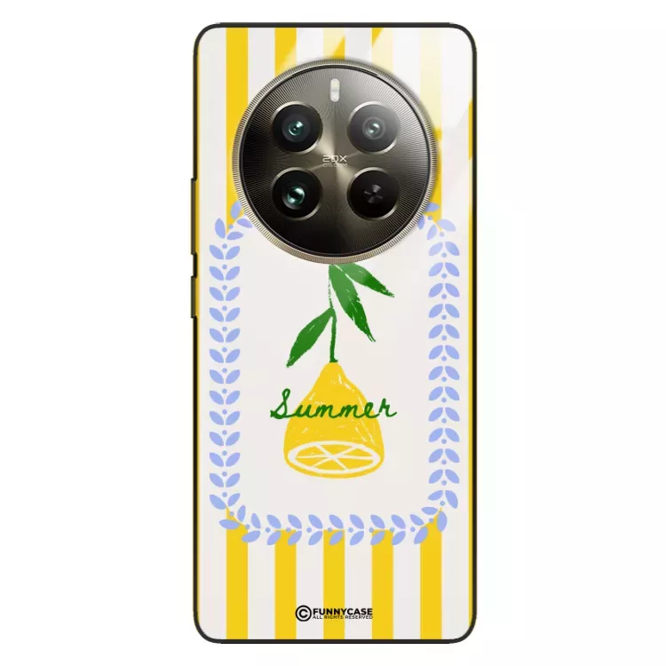 Etui Black Case Glass Dolce Vita do REALME 12 PRO Cytryna Lato Wakacje Summer Słońce ST_DOC139