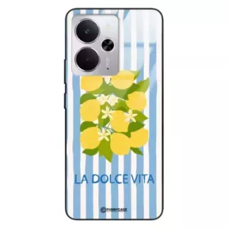 Etui Black Case Glass Dolce Vita do REALME 14 5G Cytryny Kwiaty Włochy Lato Wakacje ST_DOC128