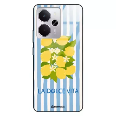 Etui Black Case Glass Dolce Vita do REALME 14 5G Cytryny Kwiaty Włochy Lato Wakacje ST_DOC128