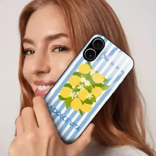 Etui Black Case Glass Dolce Vita do REALME 14 5G Cytryny Kwiaty Włochy Lato Wakacje ST_DOC128