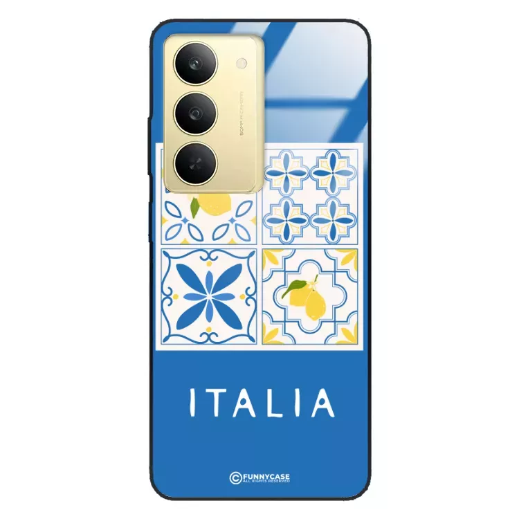 Etui Black Case Glass Dolce Vita do REALME 14X Włochy Italia Cytryny Kafelki Wakacje ST_DOC132