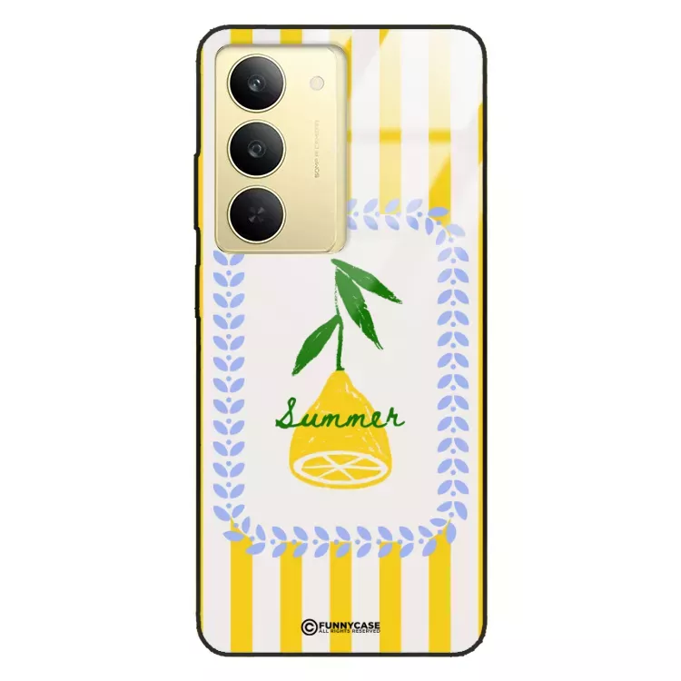Etui Black Case Glass Dolce Vita do REALME V60 PRO Cytryna Lato Wakacje Summer Słońce ST_DOC139