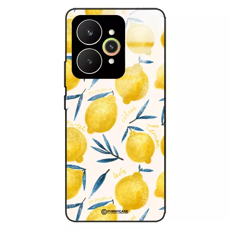 Etui Black Case Glass Dolce Vita do REALME 15 5G Cytryny Lato Owoce Wakacje Słońce ST_DOC145