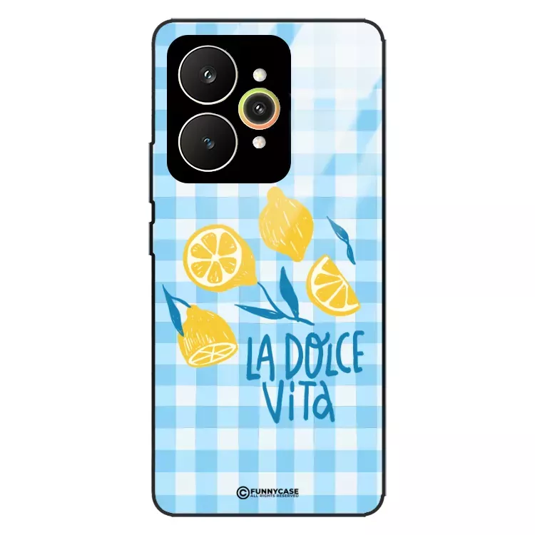 Etui Black Case Glass Dolce Vita do REALME 15 PRO 5G Cytryny Lato Włochy Wakacje Kratka ST_DOC101