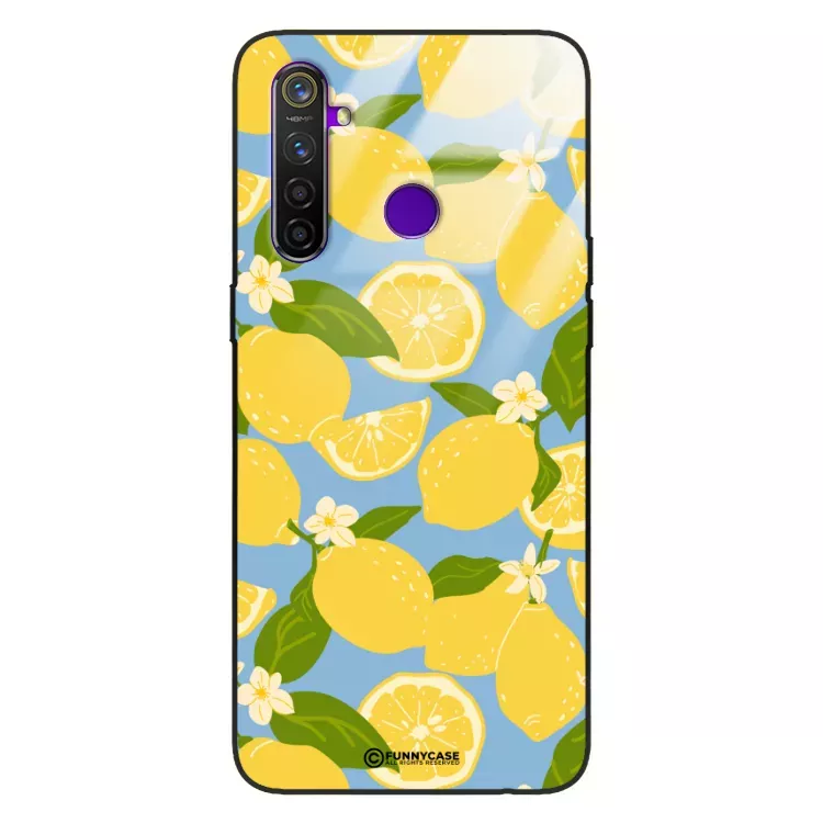 Etui Black Case Glass Dolce Vita do REALME 5 PRO Cytryny Kwiaty Owoce Lato Natura ST_DOC125