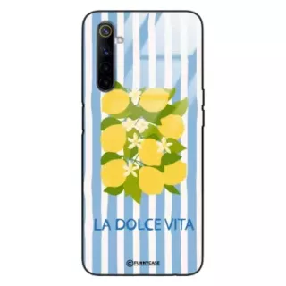Etui Black Case Glass Dolce Vita do REALME 6 Cytryny Kwiaty Włochy Lato Wakacje ST_DOC128