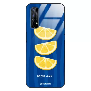 Etui Black Case Glass Dolce Vita do REALME 7 Cytryny Owoce Lato Wakacje Cytrusy ST_DOC104