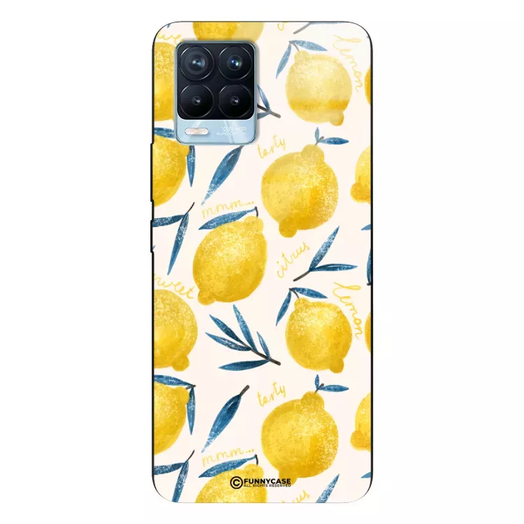 Etui Black Case Glass Dolce Vita do REALME 8 Cytryny Lato Owoce Wakacje Słońce ST_DOC145
