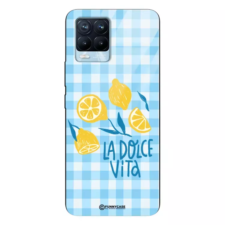 Etui Black Case Glass Dolce Vita do REALME 8 PRO Cytryny Lato Włochy Wakacje Kratka ST_DOC101