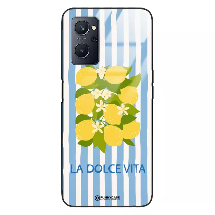 Etui Black Case Glass Dolce Vita do REALME 9i Cytryny Kwiaty Włochy Lato Wakacje ST_DOC128
