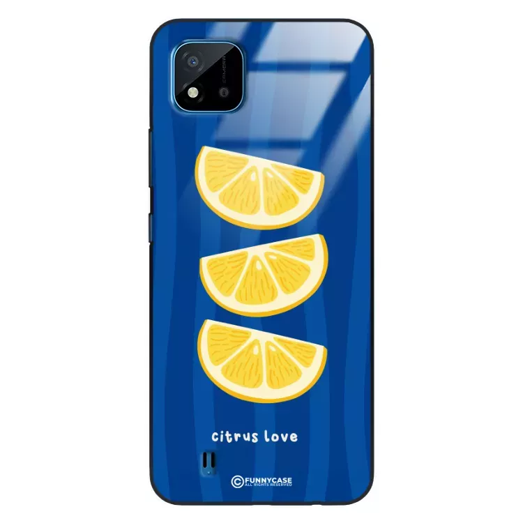 Etui Black Case Glass Dolce Vita do REALME C20 Cytryny Owoce Lato Wakacje Cytrusy ST_DOC104