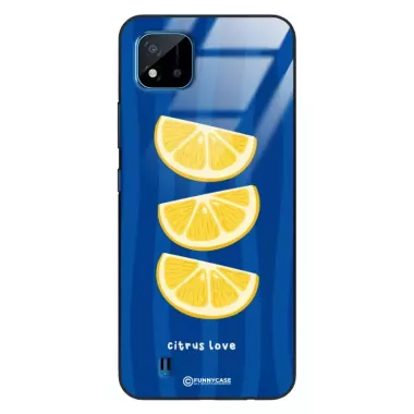 Etui Black Case Glass Dolce Vita do REALME C20 Cytryny Owoce Lato Wakacje Cytrusy ST_DOC104