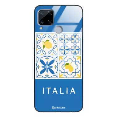 Etui Black Case Glass Dolce Vita do REALME C15 Włochy Italia Cytryny Kafelki Wakacje ST_DOC132