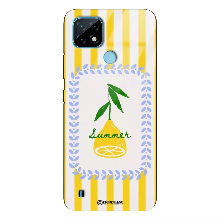 Etui Black Case Glass Dolce Vita do REALME C21 Cytryna Lato Wakacje Summer Słońce ST_DOC139